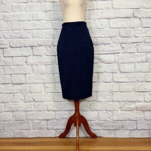 IGWT In God We Trust Navy Blue Quilted Pencil Skirt